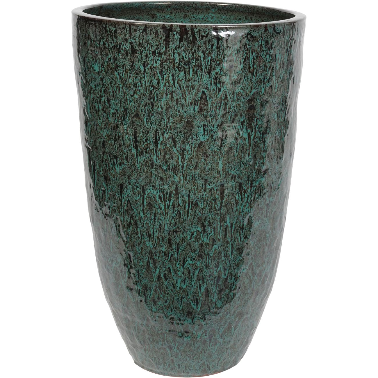Mederno Reactive Glaze Ceramic Tall Green Planter 90cm Large